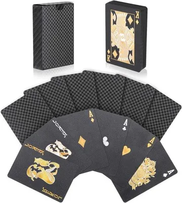 Produktbild von Plastik Pokerkarten Schwarz Ideal für Party und Spiel.