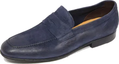 Produktbild von G4526 mocassino uomo GREEN GEORGE blue suede loafer shoe man
