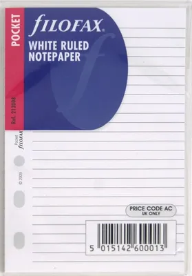 Immagine prodotto di Inserto Filofax Pocket: carta per appunti bianca a righe