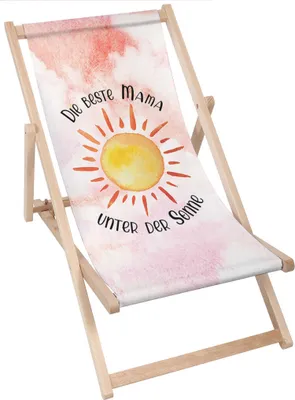 Produktbild von Dreamroots klappbar Holz, bis zu 130 kg, Sonnenliege klappbar mit 3-stufiger Neigungsregulierung der Rückenlehne, Die Beste Mama Unter Der Sonne