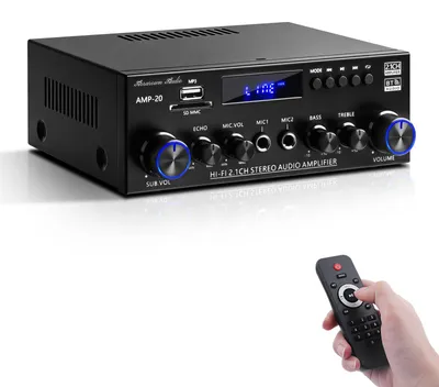 Productafbeelding van Versterker Bluetooth 2.1 Kanaal - 400 W Piekvermogen - USB SD FM AUX RCA - Zwart
