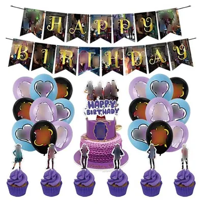 Geburtstagsdeko-Set: Banner, 13 Tortenaufsätze, 18 Ballons
