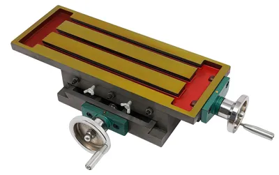 Produktbild von Fräsarbeitsplatte, Material: Gusseisen, Querverfahrweg: 27 cm, Längsverfahrweg: 12,5 cm, Produktgröße: 57 x 36 x 10 cm, Bruttogewicht: 28 kg