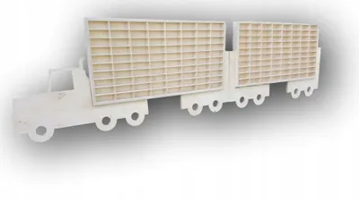 Produktbild von Wandregal Autoregal für Spielzeugautos Hot Wheels Sammlervitrine aus Holz LKW
