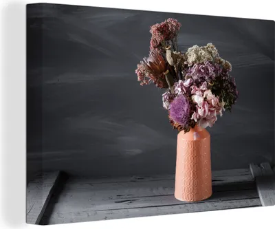 Obrázok produktu pre OneMillionCanvasses® - Obrazy na plátne - 140x90 cm, Zátišie - Sušené kvety - Váza, Nástenné umenie Tlač Dekorácie na stenu