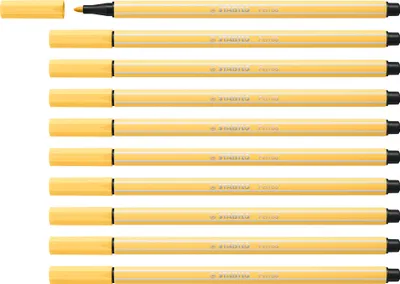 Produktbild von STABILO Premium-Filzstift - Pen 68 - 10er Pack - hellgelb