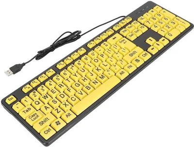 Obrázek produktu pro Velká počítačová klávesnice s velkými písmeny - s USB kabelem - pro seniory - 104 kláves