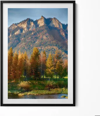 Produktbild von Gipfel der Drei-Kronen-Berge– Wandbild mit Rahmen – Gerahmtes Bild  – Wanddekoration – 70x100 cm –  Schwarz Rahmen