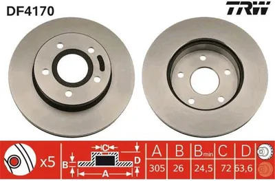 Produktbild von TRW Bremsscheiben (2 Stück) Vorderachse DF4170