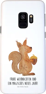 Produktbild von Mr. & Mrs. Panda Samsung Galaxy S9 Handyhülle Eichhörnchen Weihnachtszeit - Weiß - Geschenk, Weihnachten, Smartphone Hülle, Handy Schutzhülle, Weihnachtsgruß, Frohe