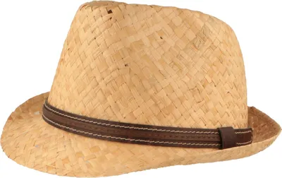 Kinder Bast Trilby Strohhut Kunstlederband von Hut Breiter in beige