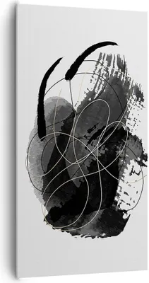 Produktbild von Bild auf Leinwand - Leinwandbild - Einteilig - Abstraktion Schwarz Flecken - 65x120cm - Wand Bild - Wanddeko - Wandbilder - Leinwanddruck - Bilder - Wanddekoration - Leinwand bilder - PA65x120-4368