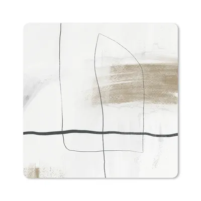 Produktbild von MuchoWow® Mauspad Mousepad Abstrakt - Linien - Taupe - Design 30x30 cm - Mousepads - Maus Mat - Pad - Mausunterlage - Gaming