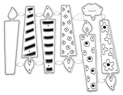 Metall-Stanzschablonen für Geburtstagskerzen, DIY-Karten, Scrapbooking
