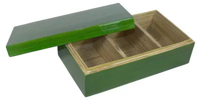 Bambus-Aufbewahrungsbox unterteilt, 22x12x7 cm, Olivenholz-Optik
