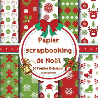 Produktbild von Scrapbooking-Papier – 50 Blatt – 10 verschiedene Designs