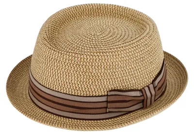 Fiebig Rollbarer Pork Pie mit gestreifter Garnitur in beige