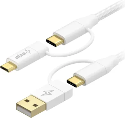 Image de AlzaPower MultiCore 4in1 USB 60W 480Mbps 2m blanc