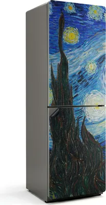 Produktbild von Nachtlandschaft mit Sternen – Magnetische Kühlschrank Abdeckung – Dekorfolie magnetisch Küche – Kühlschrank Magnet Deko – selbstklebende Magnettafel – Magnetfolie für Kühlschranktür – 60x180 cm