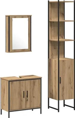 Immagine prodotto di Set di mobili per il bagno 3 pcs Marrone Legno multistrato