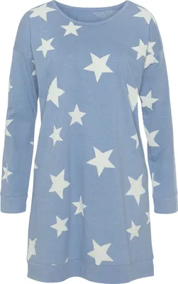 Produktbild von Vivance Dreams Sleepshirt hellblau gemustert Größe 36/38