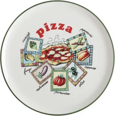 Produktbild von 32 cm großer Keramik-Pizzateller mit Gemüse