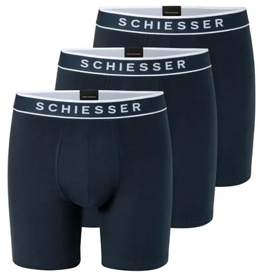 Produktbild von Schiesser Herren 3er Pack Long-Shorts - Boxershorts mit längerem Bein, 95/5
