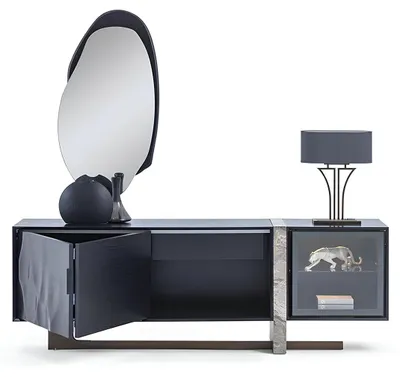 Produktbild von Sideboard Buffet Spiegel Esszimmer Wohnzimmer Modern Design 2tlg. Set