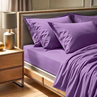 Produktbild von L'Essentiel Linge de Maison, Tonne Viole - 36, Ranforce King Spannbettlaken (FR) (IT) (ES) (DE), 100 % BAUMWOLLE RANFORCE, Lila,  160 x 200+30 cm