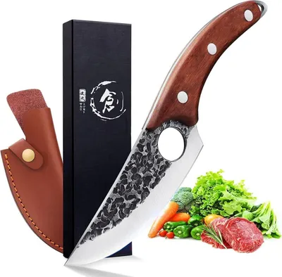 Obrázok produktu pre Japonský profesionálny kuchársky nôž s koženým puzdrom a darčekovou krabičkou 14,5 cm