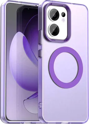 Immagine prodotto di Custodia magnetica per Oppo Reno13 F 5G, sottile custodia antiurto traslucida opaca Viola