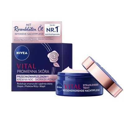 Zdjęcie produktu dla Nivea Vital Promienna Skóra przeciwzmarszczkowy krem na noc, 50ml
