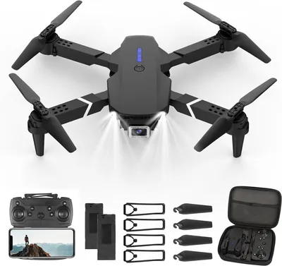 Produktbild von Drohne mit Kamera HD 4K – Faltbare FPV WiFi-Drohne für Kinder & Anfänger – Dual-Kamera, 120° Weitwinkel, Echtzeitübertragung – 2 Akkus – Höhenhaltung – Flugbahnflug – One-Key Start & Landung