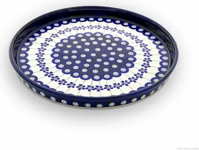 Produktbild von Original Bunzlauer Keramik Essteller Ø 24,5 cm flach mit 2,5 cm hohem Rand im Design 166a