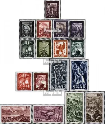 Produktbild von Briefmarken Saarland 1949 Mi 272-288 (kompl.Ausg.) gestempelt Bilder aus Industrie und Handel