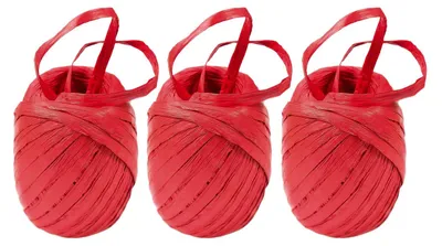 3 x 30m Raffia Papierschnur Set Geschenkband Papierkordel rot