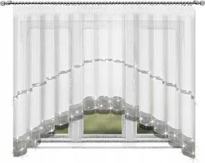Produktbild von Fasttrade Fenstergardine Gardine 300x150 cm Zirkonia Silber Band Fertiggardine
