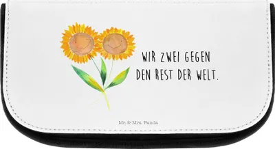 Produktbild von Mr. & Mrs. Panda Organizer Blume Sonnenblume - Weiß - Geschenk, kosmetiktäschchen, Lieblingsmensch, Make-Up Tasche, Sonnenblumen, Kosmetiktasche, Garten, Kulturbeutel