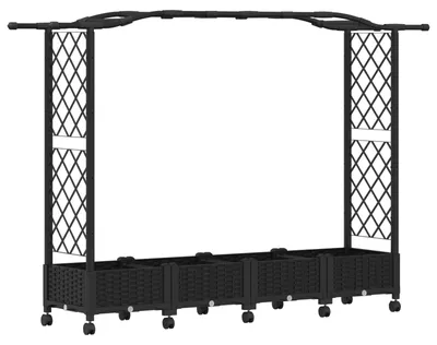 Obrázek produktu pro Vyvýšený záhon s treláží a střechou Černá 207 x 40 x 129 cm PP