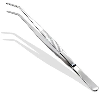 Zdjęcie produktu dla Pęseta grillowa ze stali nierdzewnej 30 cm zakrzywiona do grillowania