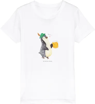 Produktbild von Mr. & Mrs. Panda Kleinkinder T-Shirt Pinguin Bier 9-11 Jahre (134/146) - Weiß - Geschenk, Beschwippst, Kinder, Teenager, Bio, , Mädchen, Feierabend
