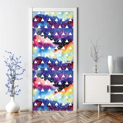 Produktbild von Dekorative Türposter selbstklebend Klebefolie Wandaufkleber Türaufkleber Galaxie Bunte 85 x 200 cm