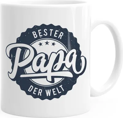 Produktbild von Kaffeetasse Bester Papa der Welt Geschenk Geschenktasse MoonWorks® weiß unisize