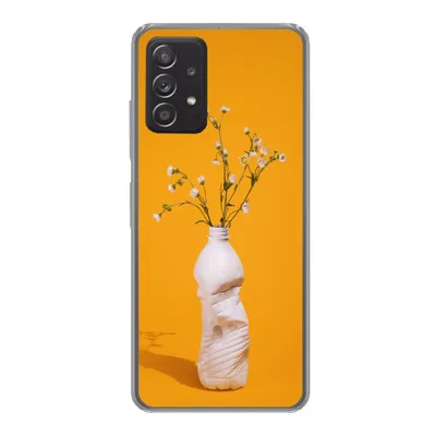 Produktbild von MuchoWow® Handyhülle Schutzhülle Hülle für Samsung galaxy a73 Flasche - Blumenstrauß - Gelb Silikon Softcase Handy Hülle - Handyhülle