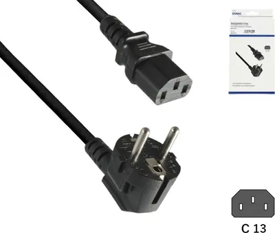 Produktbild von DINIC CB-N-3M-KB, 3 m, Netzstecker Typ E+F, IEC C13, H05VV-F