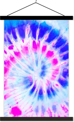 Produktbild von MuchoWow® Textilposter Krawattenfärbung - Spirale - Design 60x90 cm mit schwarzem Rahmen - Poster Wohnzimmer