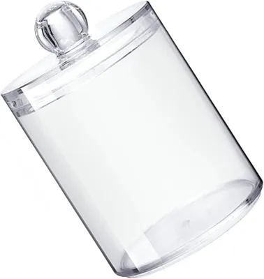 Productafbeelding van 3 transparante, breukbestendige opbergboxen van kunststof voor wattenschijfjes, met deksel. Ronde organizer voor cosmetica, wattenschijfjes en badkameraccessoires, gemakkelijk schoon te maken