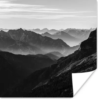 Produktbild von MuchoWow® Poster Berge - Natur - Nebel 75x75 cm - Wand Dekoration