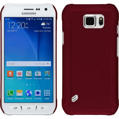 Produktbild von PhoneNatic Case kompatibel mit Samsung Galaxy S6 Active - Hülle rot gummiert Hard-case + 2 Schutzfolien