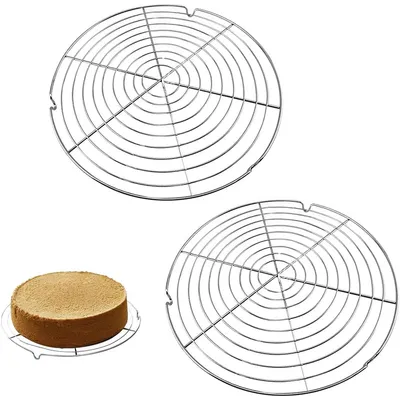 Produktbild von Abkühlgitter,2 Stück Rund Kuchen Kuchenrost 30.5cm,Rostschutzmetall,für gleichmäßiges und schnelles Leichte Lösbarkeit der Gebäcke